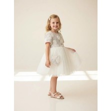 Zekids Kız Çocuk Tasarım Pullu Abiye Elbise