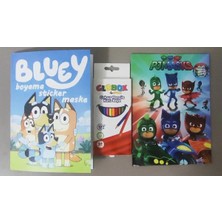 Ada Çanta Kırtasiye 2 Adet Stickerli Karakter Figürlü Boyama Kitabı ve 12'li Kuru Boya Kalemi AD600812