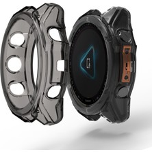 Caseonn Garmin Fenix 8 - 47 Mm, Solar, Sapphire Kılıf Darbeye Dayanıklı Kasa Koruyucu Esnek Silikon Füme