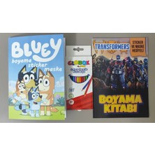 Ada Çanta Kırtasiye 2 Adet Stickerli Karakter Figürlü Boyama Kitabı ve 12'li Kuru Boya Kalemi AD600610