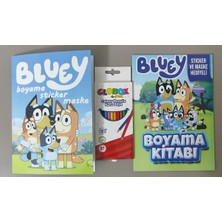 Ada Çanta Kırtasiye 2 Adet Stickerli Karakter Figürlü Boyama Kitabı ve 12'li Kuru Boya Kalemi AD600499