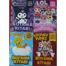Ada Çanta Kırtasiye 4 Adet Stickerli Karakter Figürlü Boyama Kitabı AD200726