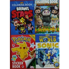 Ada Çanta Kırtasiye 4 Adet Stickerli Karakter Figürlü Boyama Kitabı AD555033