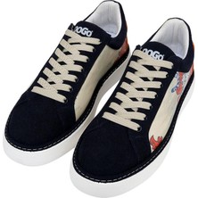Dogo Erkek Vegan Deri Bej Sneakers - Hear Me Roar Tasarım