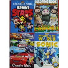 Ada Çanta Kırtasiye 4 Adet Stickerli Karakter Figürlü Boyama Kitabı AD555038