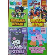 Ada Çanta Kırtasiye 4 Adet Stickerli Karakter Figürlü Boyama Kitabı AD200525