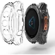 Caseonn Garmin Fenix 8 - 51 Mm, Solar, Sapphire Kılıf Darbeye Dayanıklı Kasa Koruyucu Esnek Silikon Şeffaf