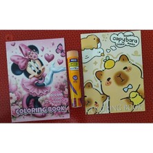 Ada Çanta Kırtasiye 2 Adet Stickerli Karakter Figürlü Boyama Kitabı ve 12 Li Tüp Kuru Boya Kalemi LK895003