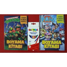 Ada Çanta Kırtasiye 2 Adet Stickerli Boyama Kitabı ve 12 Li Kuru Boya Kalemi WT788566
