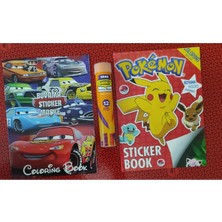 Ada Çanta Kırtasiye 2 Adet Stickerli Karakter Figürlü Boyama Kitabı ve 12 Li Tüp Kuru Boya Kalemi YV92287
