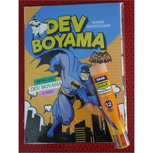Ada Çanta Kırtasiye Karakter Figürlü Dev Boyama Kitabı (90CMX64CM) ve 12 Li Tüp Kuru Boya Kalemi OM60004