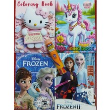 Ada Çanta Kırtasiye 4 Adet Stickerli Karakter Figürlü Boyama Kitabı ve 12 Li Tüp Kuru Boya Kalemi GY8595822