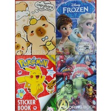 Ada Çanta Kırtasiye 4 Adet Stickerli Karakter Figürlü Boyama Kitabı BE63089