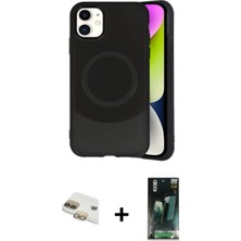 Pileli Store Pilelistore™ iPhone 11 Kılıf Ufuk Serisi - Siyah 360 Mat Full Body Arka Koruyucu + Pers Alüminyum Kamera Lens - Gd