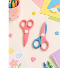 Major Hobi Çocuk Kağıt Makası 2’li Set – Güvenli Uçlu Renkli Makas - Pembe & Mavi-Pembe