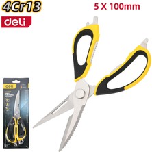 Deli Profesyonel  Çok Fonksiyonlu Mutfak Makası 5X100MM Sarı