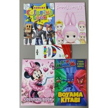 Ada Çanta Kırtasiye 4 Adet Stickerli Boyama Kitabı ve 12'li Kuru Boya Kalemi XZ85999