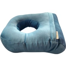 Maywell V3 (Genişletilmiş Orta Boşluk) Seyahat Medikal Masaj Ortası Delik Yastık Mavi