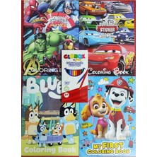 Ada Çanta Kırtasiye 4 Adet Stickerli Boyama Kitabı ve 12 Li Kuru Boya Kalemi IU87596655