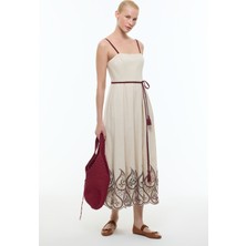 ROMAN Brodeli Midi Elbise Standart Renk YY011020_089