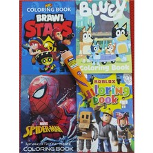 Ada Çanta Kırtasiye 4 Adet Stickerli Karakter Figürlü Boyama Kitabı ve 12 Li Tüp Kuru Boya Kalemi YA898112