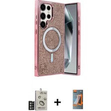 Pileli Store Pilelistore™ Galaxy S24 Ultra Kılıf Eksen Çizgi - Siyah Autokit 5in1 Fiber Hayalet Polymer Nano Ekran Koruyucu + Bilvis Titan Kamera Lens - Dnmr