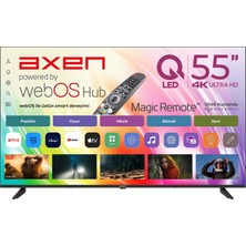 Axen AX55QUPRL-W02M 55" 139 Ekran Uydu Alıcılı 4K Ultra HD QLED webOS Smart TV