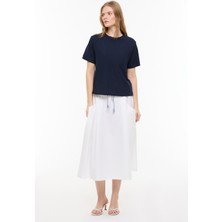 ROMAN Bisiklet Yaka Süprem Penye T-Shirt Lacivert YY023827_015