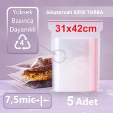 Jokey Ambalaj Kilitli Şeffaf Torba 31X42 cm Aksesuar,madeni Para,boncuk ve Buzdolabı Saklama Poşeti (5ADET)