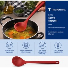 Tramontina Softta Silikon Metal Gövdeli  Servis Kepçesi Kırmızı Bpa Içermez