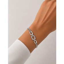 Girift Vintage Brook Zirkon Taşlı Metal Bileklik Bilezik