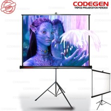 Codegen TX-18 Tripod İthal Projeksiyon Perdesi 180x180 Arkası Siyah Fonlu Ayaklı Perde