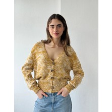 Retrobird Kısa Hırka Kadın Hardal