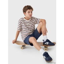 LC Waikiki Lcw Kids Turuncu Çizgili Erkek Çocuk Tişört ve Şort