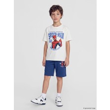 LC Waikiki Lcw Kids Bej Spider-Man Baskılı Erkek Çocuk Şortlu Takım