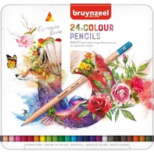 Bruynzeel Expression Colour 24 Renk Kuru Boya Kalem Seti Metal Kutu ile Yüksek Kalite