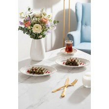 Porsima 4463 Liana Porselen Kayık Tabak Seti - Oval Kahvaltılık Sunumluk Seti 20CM