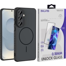 Vendas Samsung Galaxy S26 Plus Kılıf M-Safe Şarj Özellikli Zore Tea Kapak + Bilvis Hd Cam Ekran Koruyucu