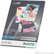 Leitz Udt 100 Adet A3 Laminasyon Poşeti 100 Mikron Şeffaf Plastik Materyal ile Sıkışmasız Laminasyon