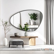 Lumora Mirror Design Luce Modern Antrasit Boyalı Mdf Çerçeveli Dekoratif Ayna
