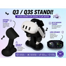 Print Zone Meta Quest 3 ve 3s Uyumlu Vr Standı - Lens Korumalı Masaüstü Gözlük ve Kumanda Tutucu