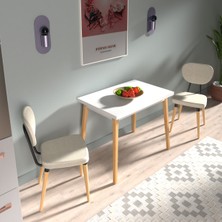 Vilinze Deniz Sandalye Avanos Ahşap Mdf Mutfak Masası Takımı - 60X90 cm
