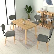 Vilinze Deniz Sandalye Avanos Ahşap Mutfak Masası Takımı - 70X120 cm