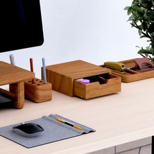 Desna Tek Katlı Tek Çekmeceli Dolap & Saklama Kutusu - Kiraz | 18 cm x 19 cm x 7.2 cm | Woodsaka