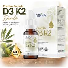Fıtrina Vitamin D3K2 Damla 20 ml Cam Şişe Damlalıklı Takviye Edici Gıda