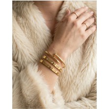 Vulcao Gold Renk 3lü Bilezik Set