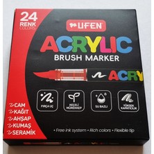 Modellino Brush Akrilik Marker Ufen Fırça Uçlu Akrilik Kalem Markör - 12 / 24 / 60 Renk Seçenekli