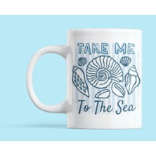 Nino Store Take Me To The Sea  Deniz Kabuğu Tasarımlı Porselen Kahve 300 ml Kupa Bardak