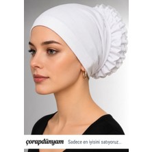 Çorap Dünyam Kaymaz Fırfırlı Silikonlu Dantelli Dikişsiz Tesettür Bonesi Pamuklu Nefes Alan Iç Bone