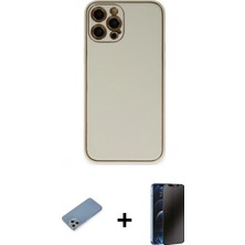 Pileli Store Pilelistore™ iPhone 12 Pro Max Kılıf Yadigar Klasik - Siyah 3D Antistatik Hayalet Cam Ekran Koruyucu + Shine Kamera Lens Koruma Cam - Gs